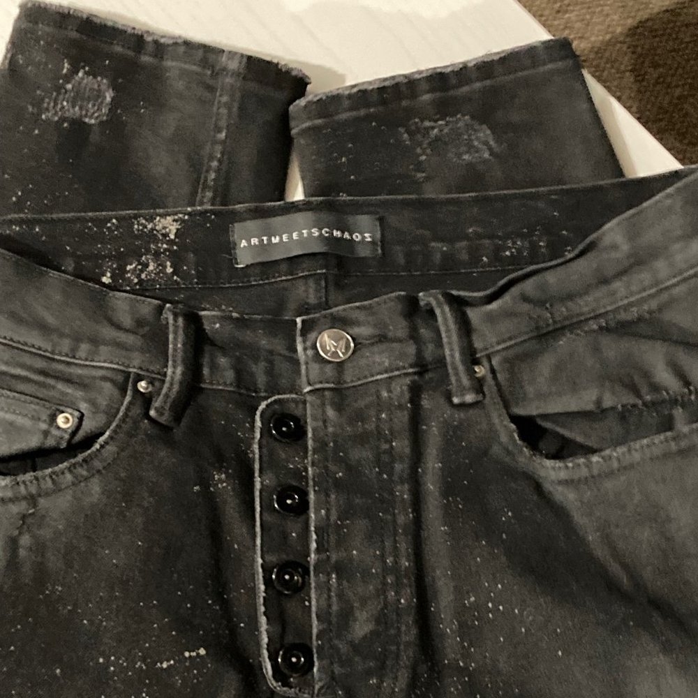 Artmeetschaos Sing Sing Fit Black Jeans Size 34